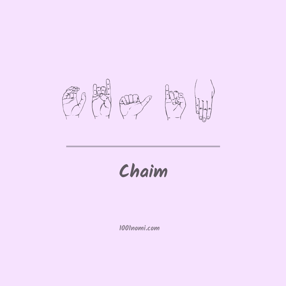 Chaim nella lingua dei segni