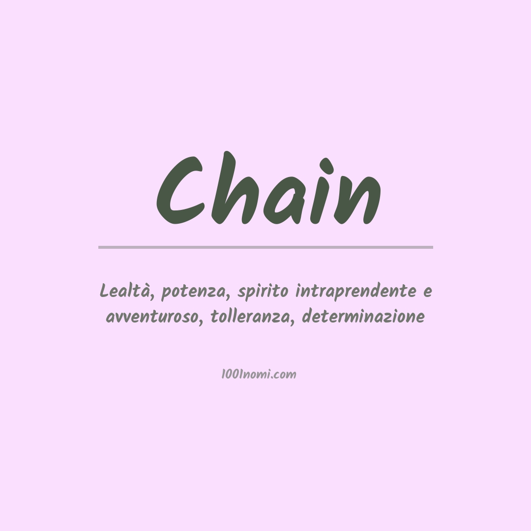 Significato del nome Chain