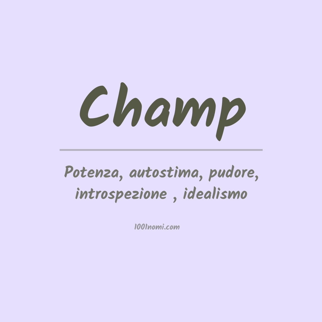 Significato del nome Champ