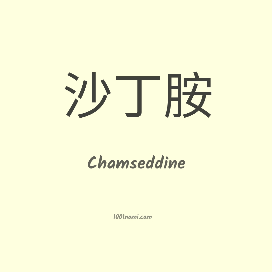 Chamseddine in cinese Chamseddine in cinese