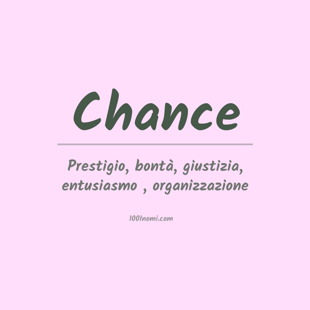 Significato del nome Chance