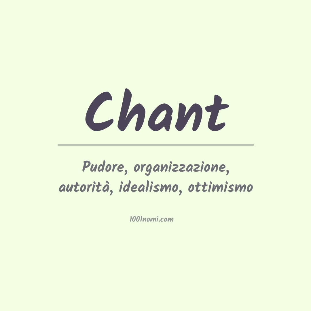 Significato del nome Chant