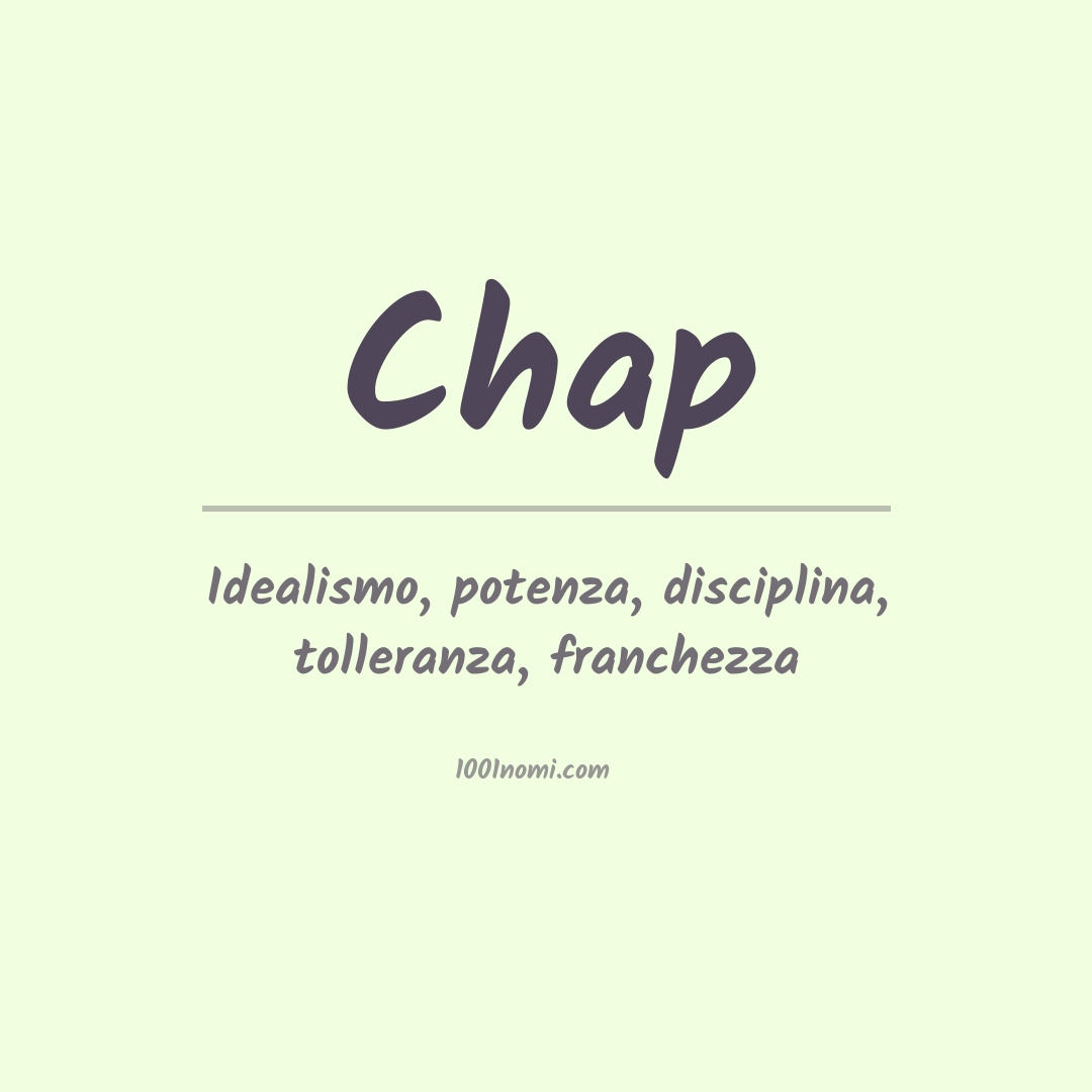 Significato del nome Chap