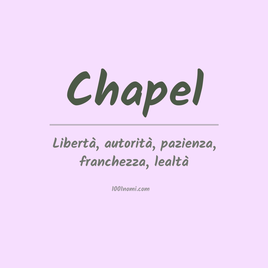 Significato del nome Chapel