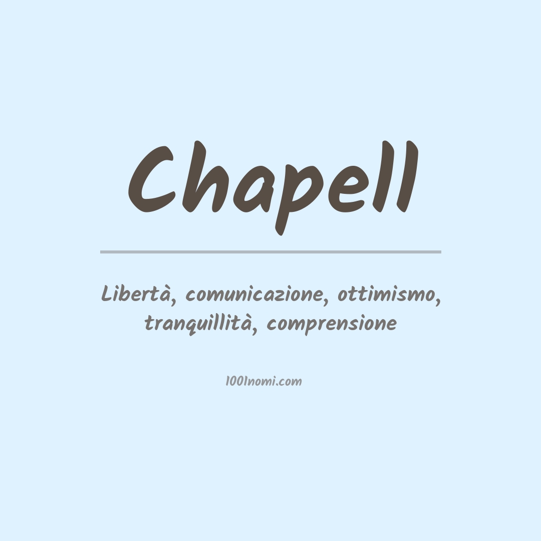 Significato del nome Chapell