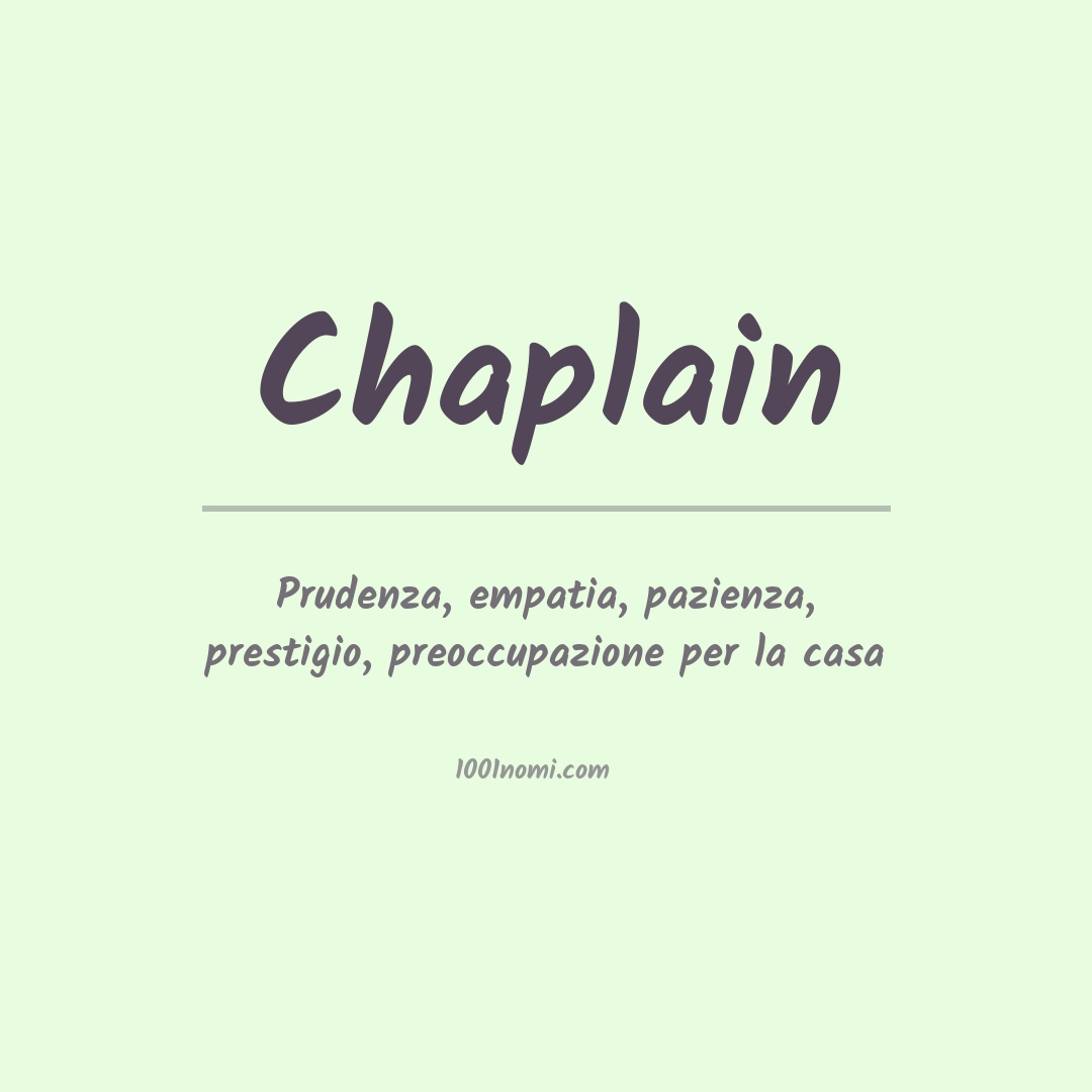 Significato del nome Chaplain Significato del nome Chaplain