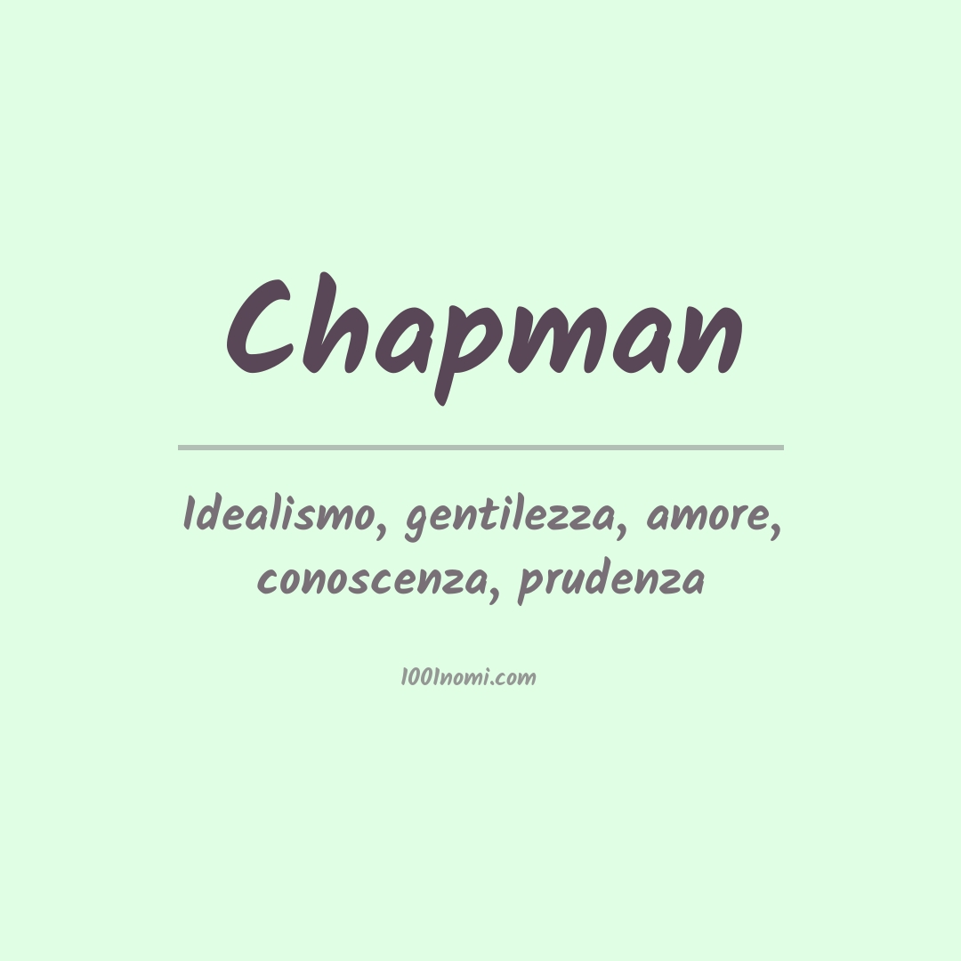 Significato del nome Chapman