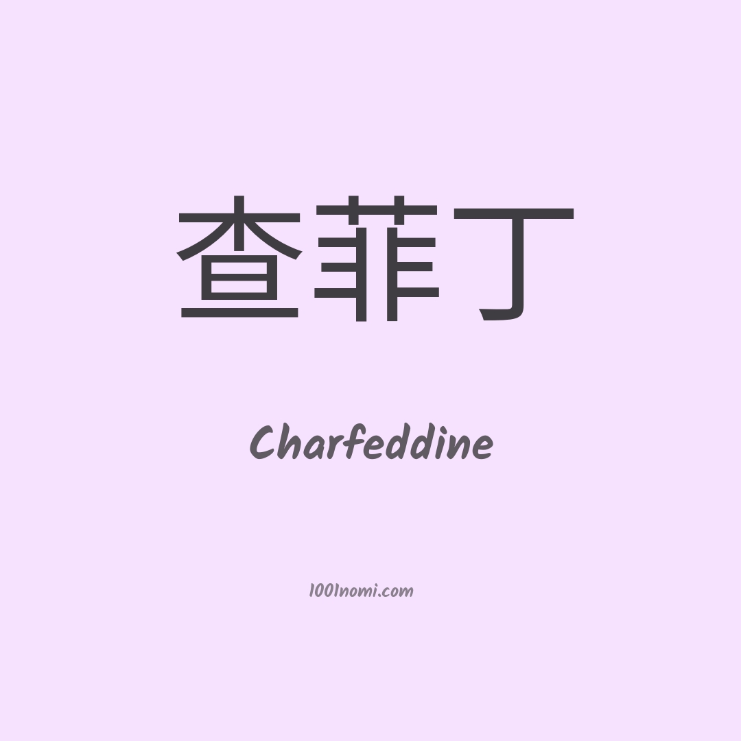 Charfeddine in cinese Charfeddine in cinese