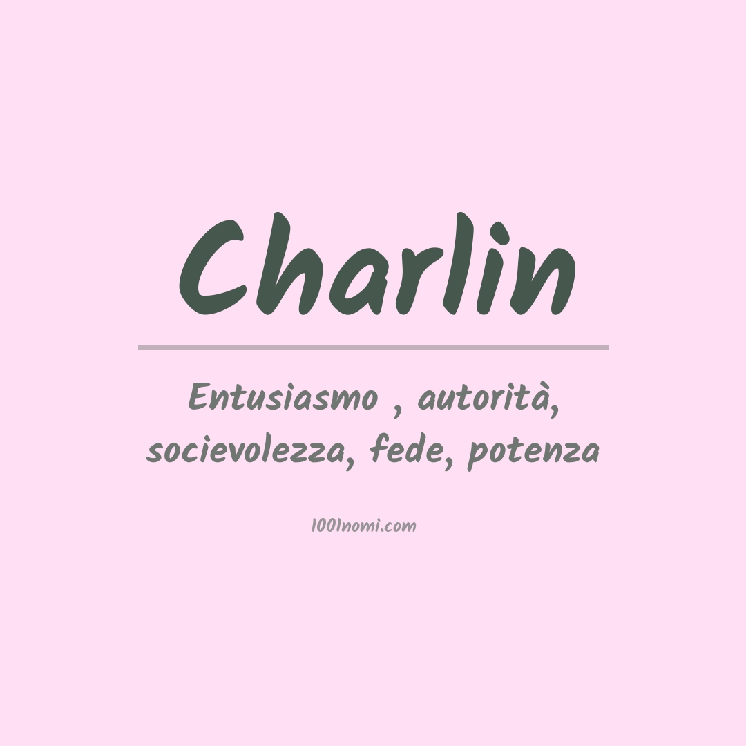 Significato del nome Charlin