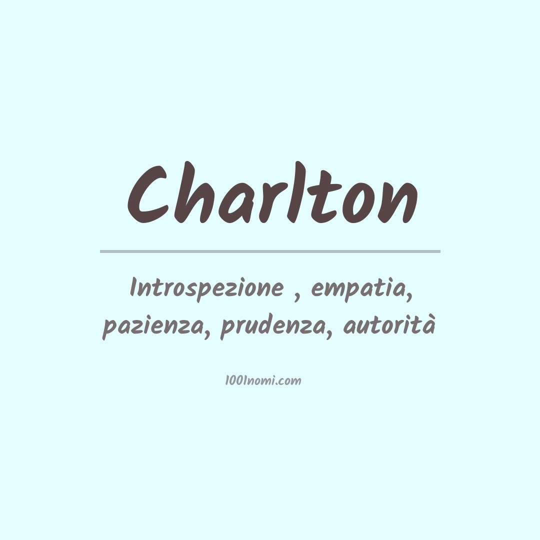 Significato del nome Charlton