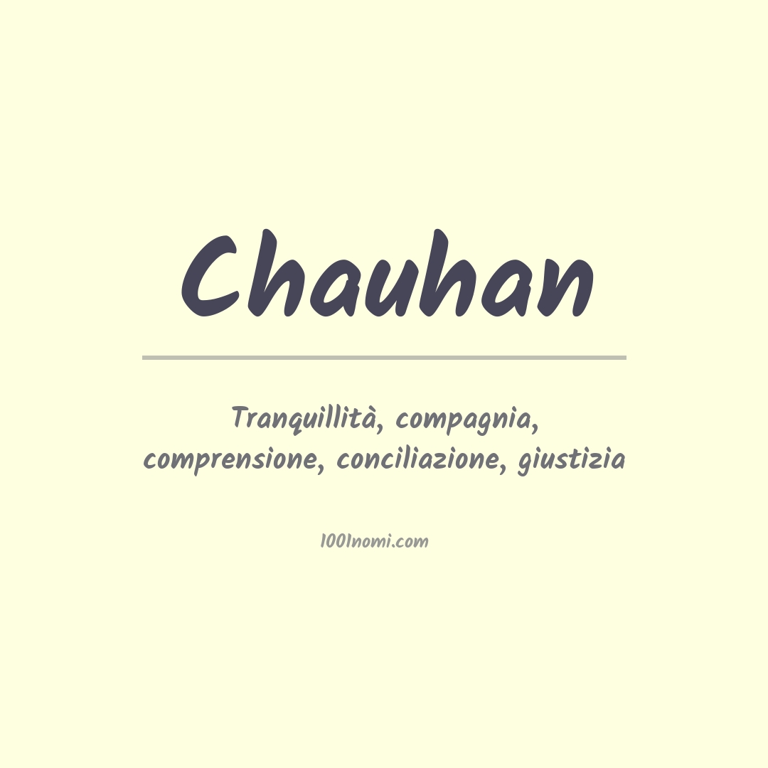 Significato del nome Chauhan