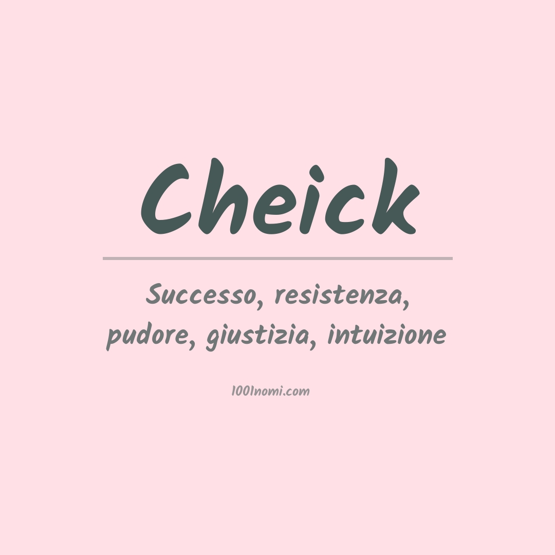 Significato del nome Cheick Significato del nome Cheick