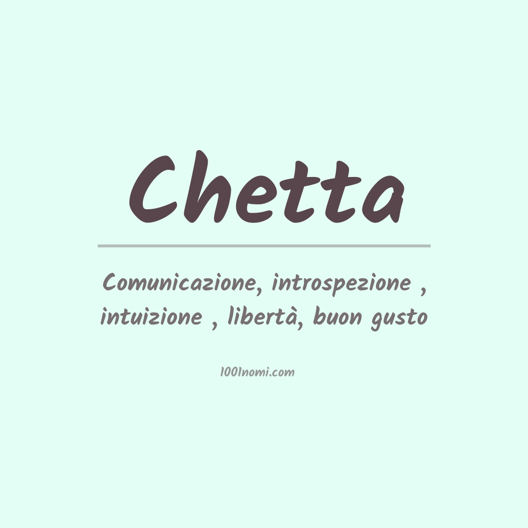 Significato del nome Chetta Significato del nome Chetta