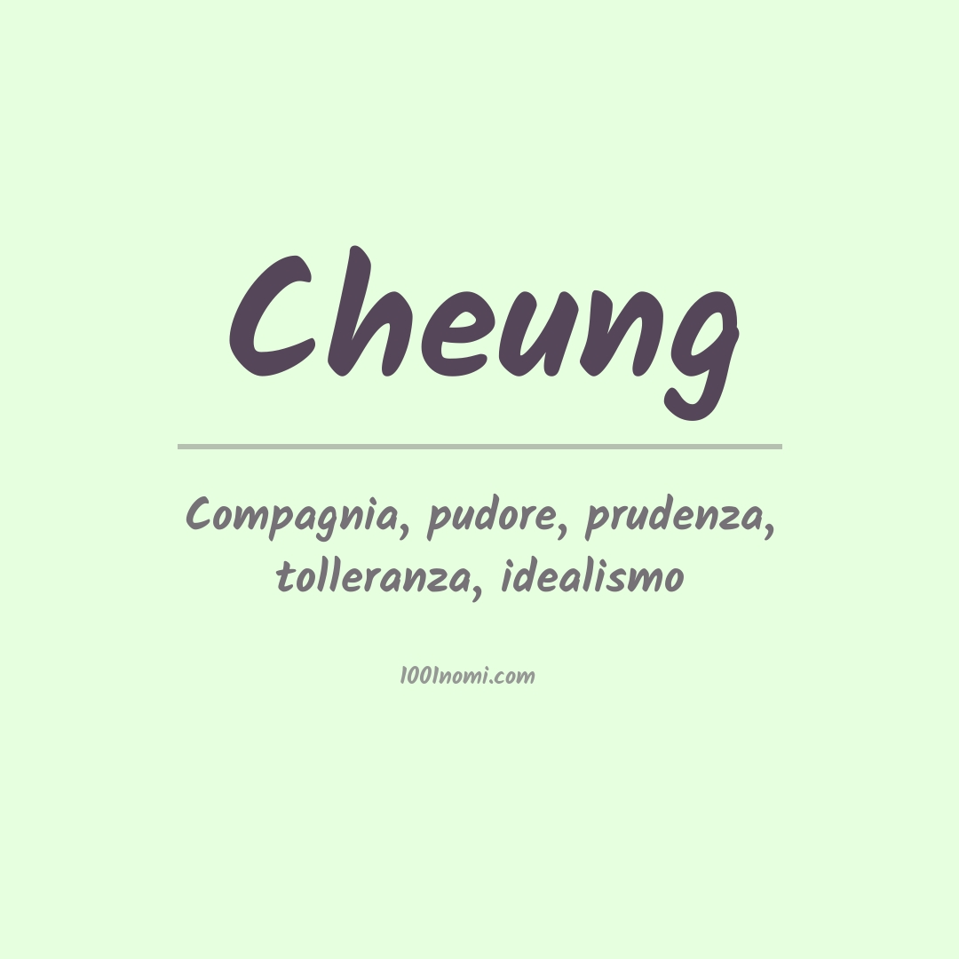 Significato del nome Cheung