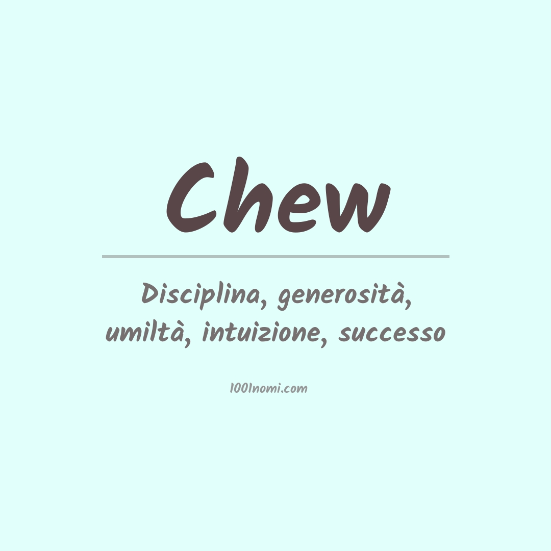 Significato del nome Chew