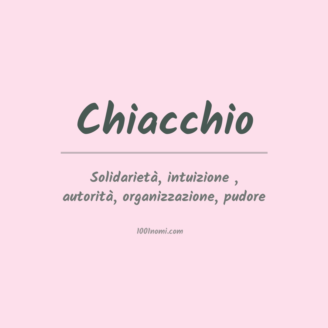 Significato del nome Chiacchio Significato del nome Chiacchio