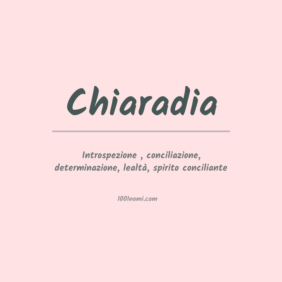Significato del nome Chiaradia Significato del nome Chiaradia