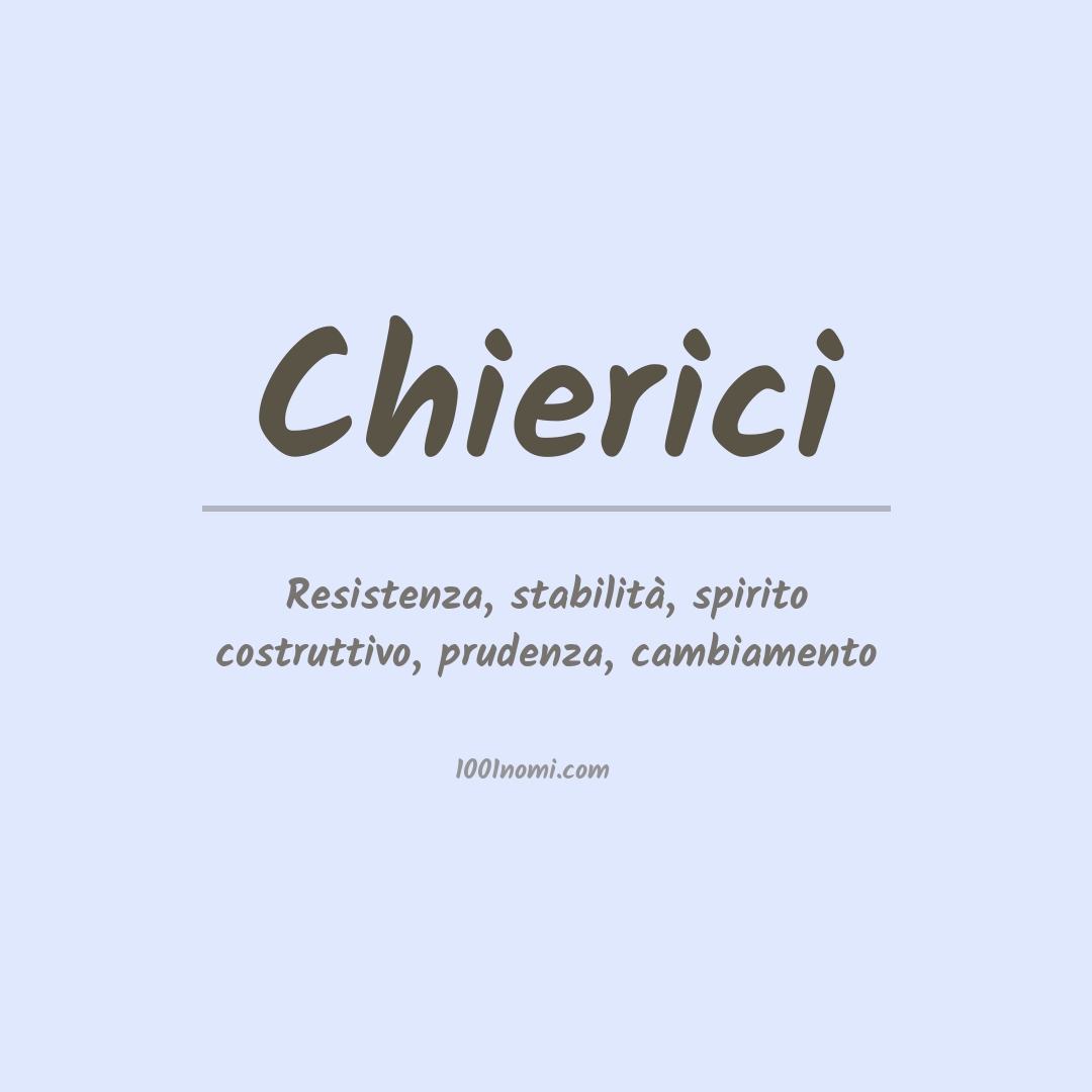Significato del nome Chierici Significato del nome Chierici