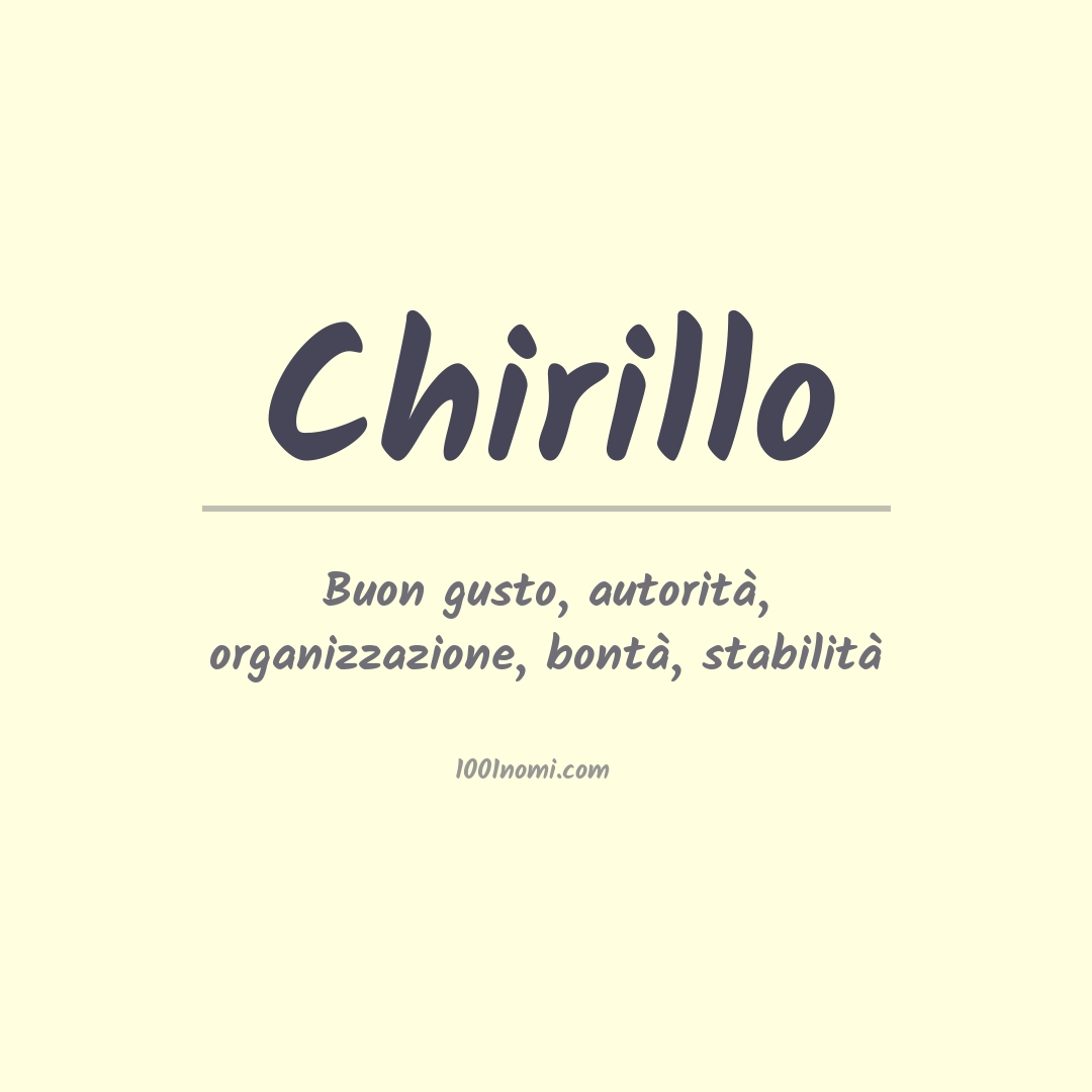 Significato del nome Chirillo