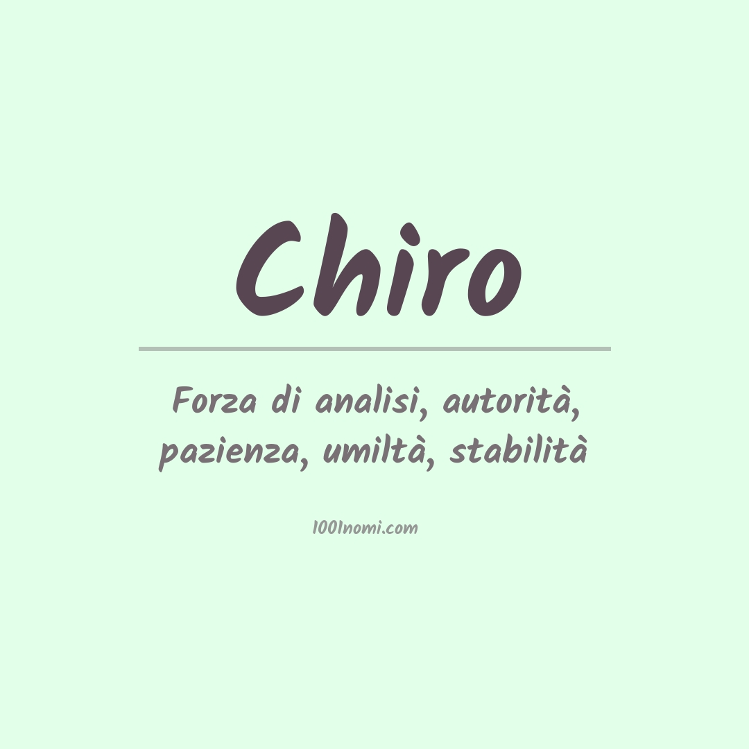 Significato del nome Chiro Significato del nome Chiro