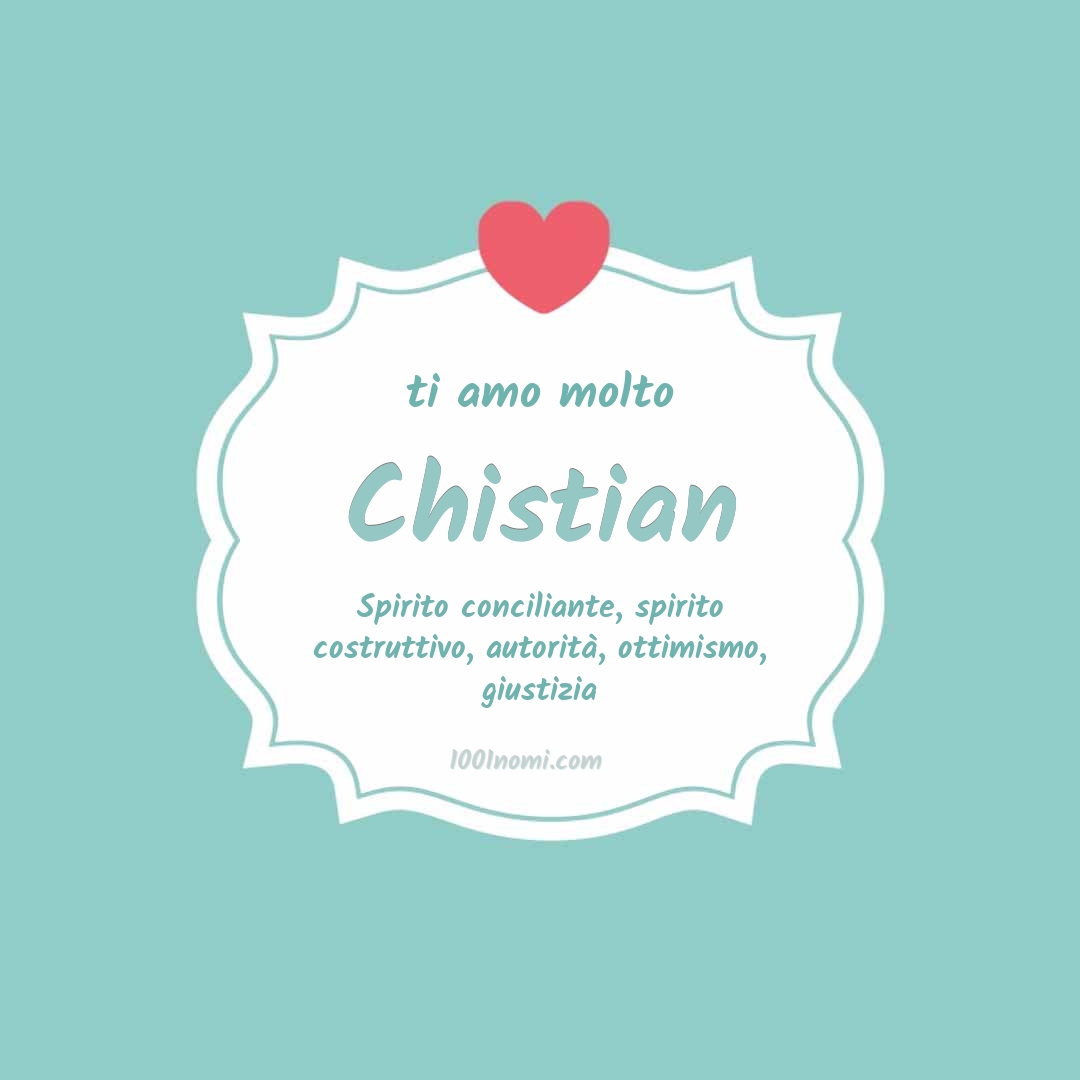 Ti amo molto Chistian