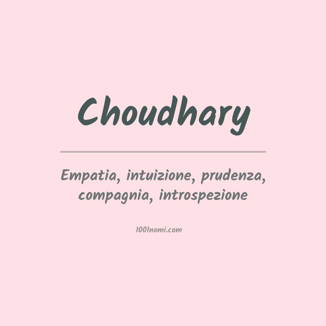 Significato del nome Choudhary