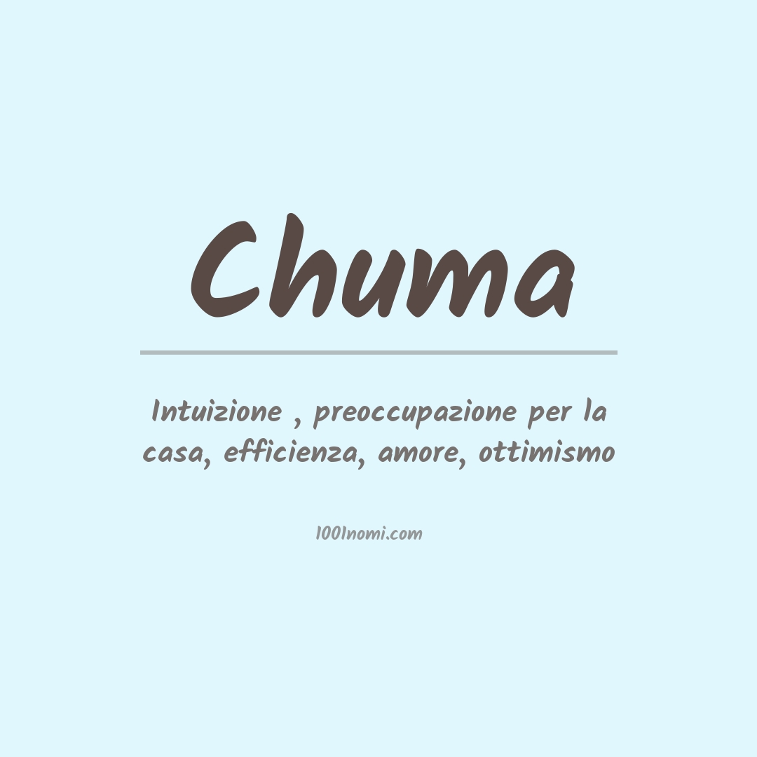 Significato del nome Chuma