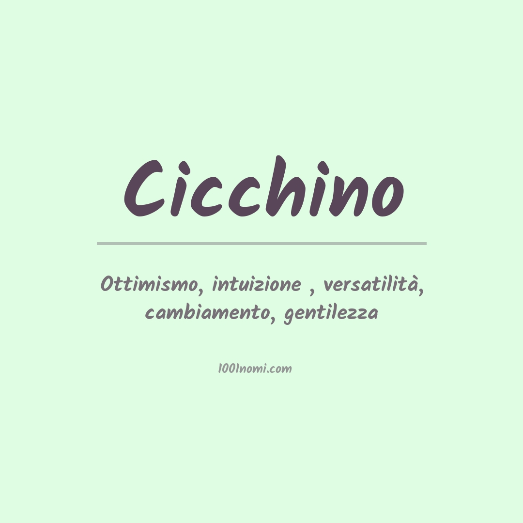 Significato del nome Cicchino Significato del nome Cicchino