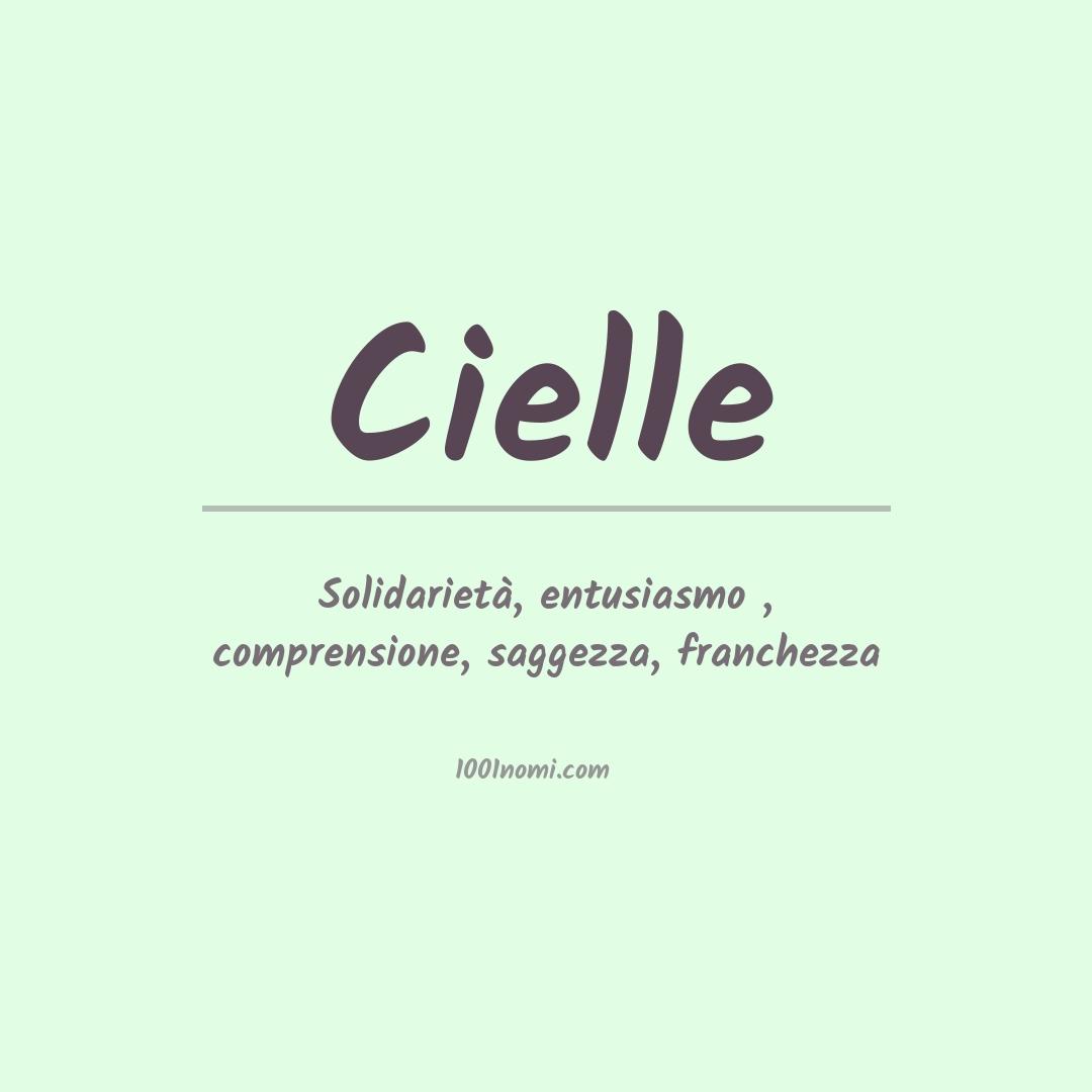 Significato del nome Cielle Significato del nome Cielle