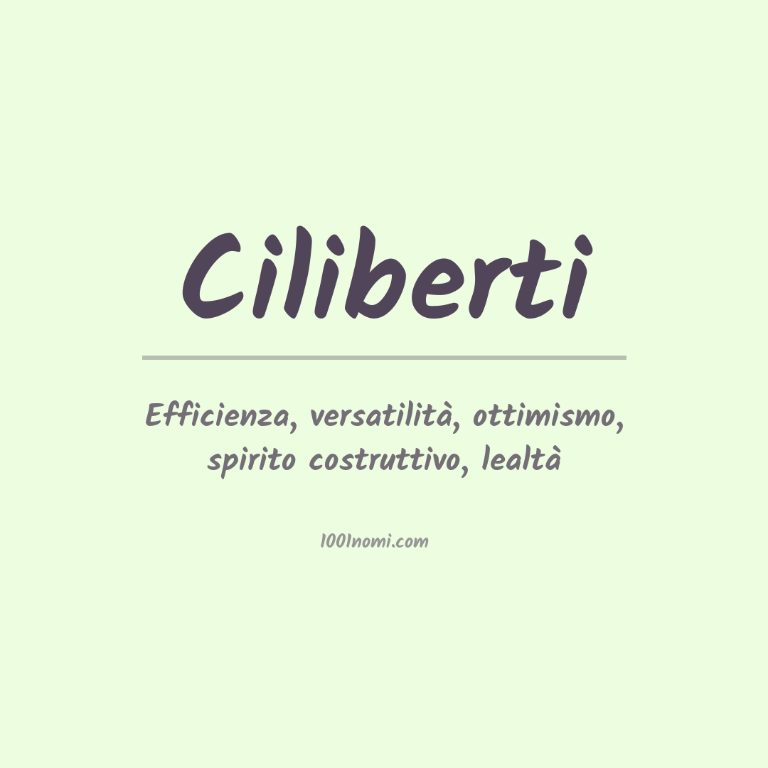 Significato del nome Ciliberti