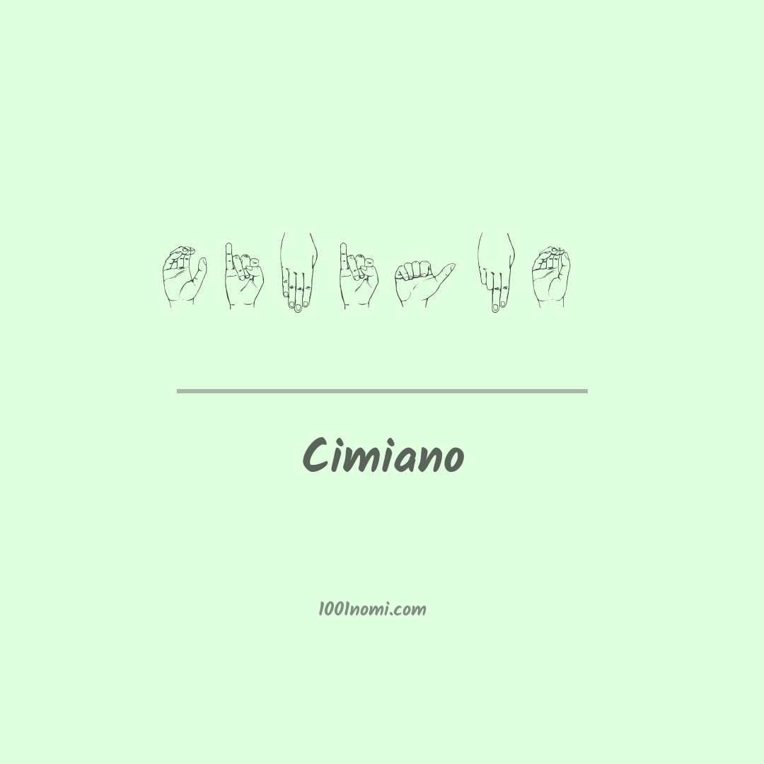 Cimiano nella lingua dei segni Cimiano nella lingua dei segni