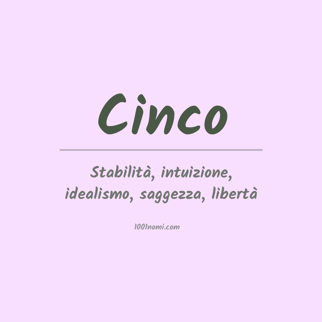 Significato del nome Cinco