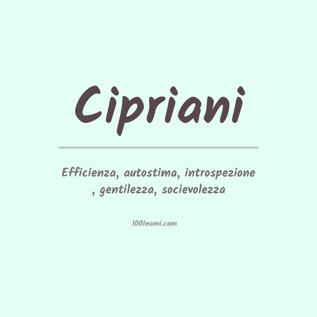 Significato del nome Cipriani