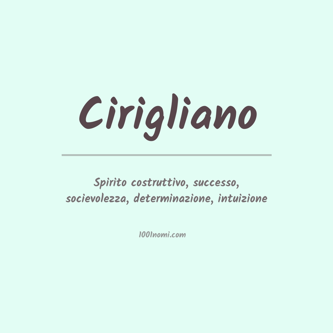 Significato del nome Cirigliano