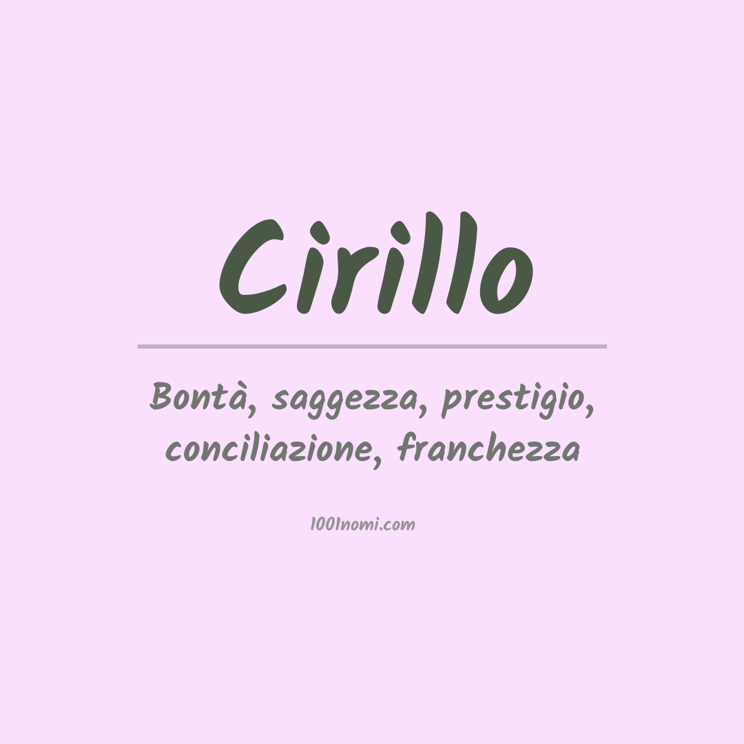 Significato del nome Cirillo