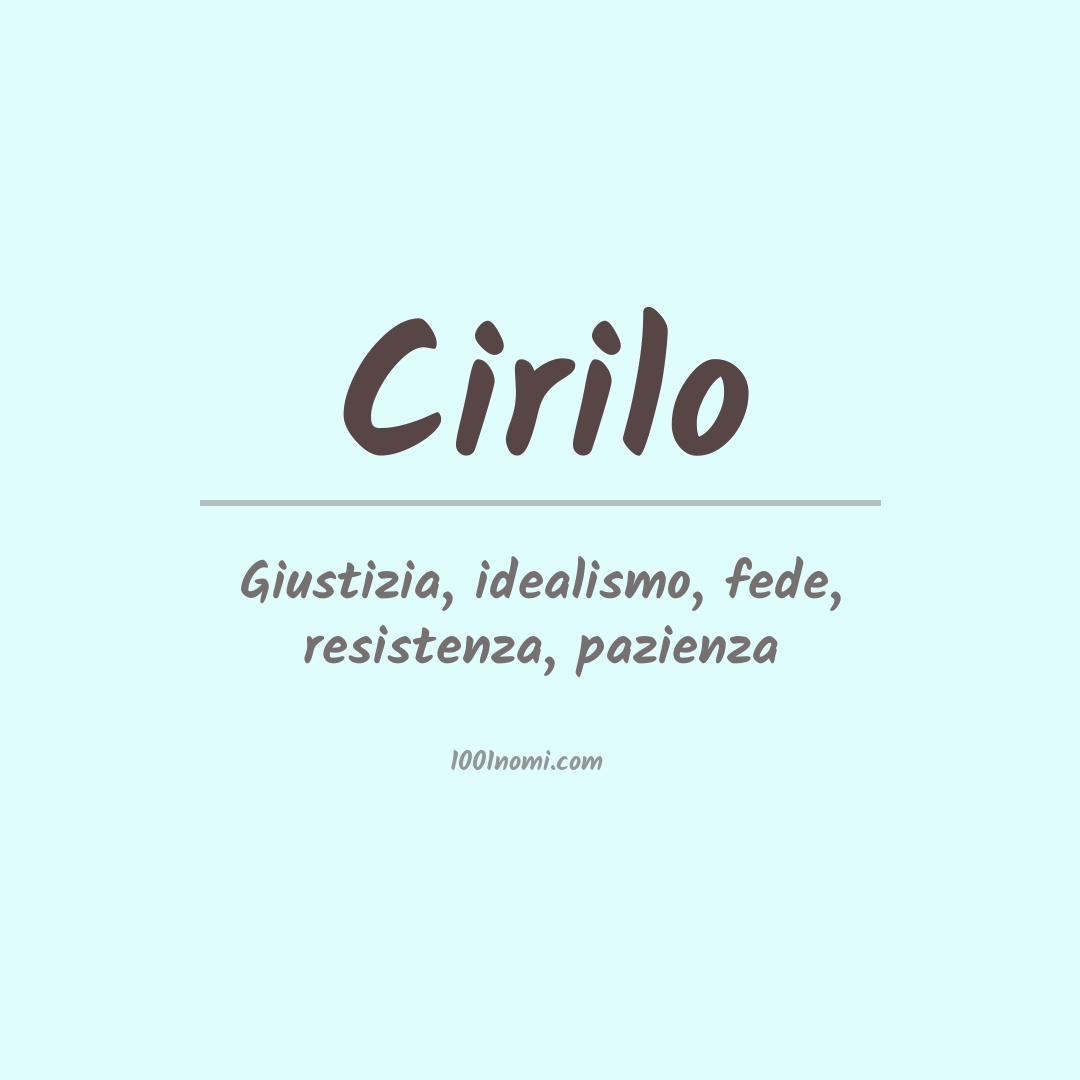 Significato del nome Cirilo