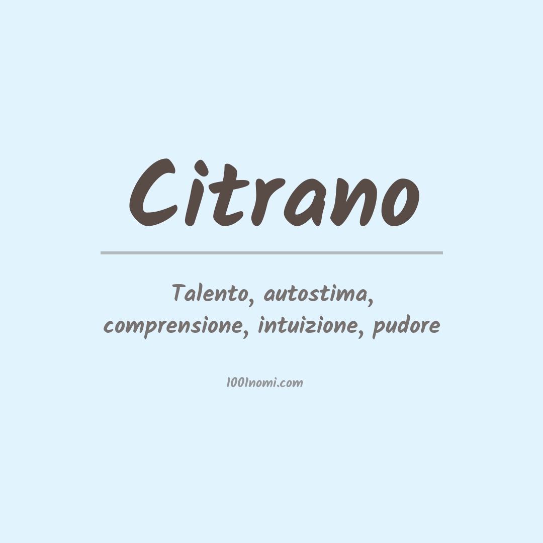 Significato del nome Citrano