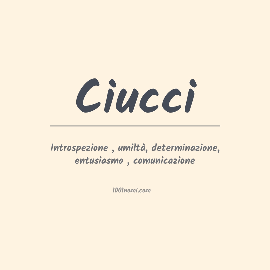 Significato del nome Ciucci