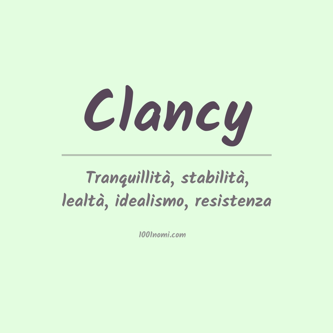 Significato del nome Clancy