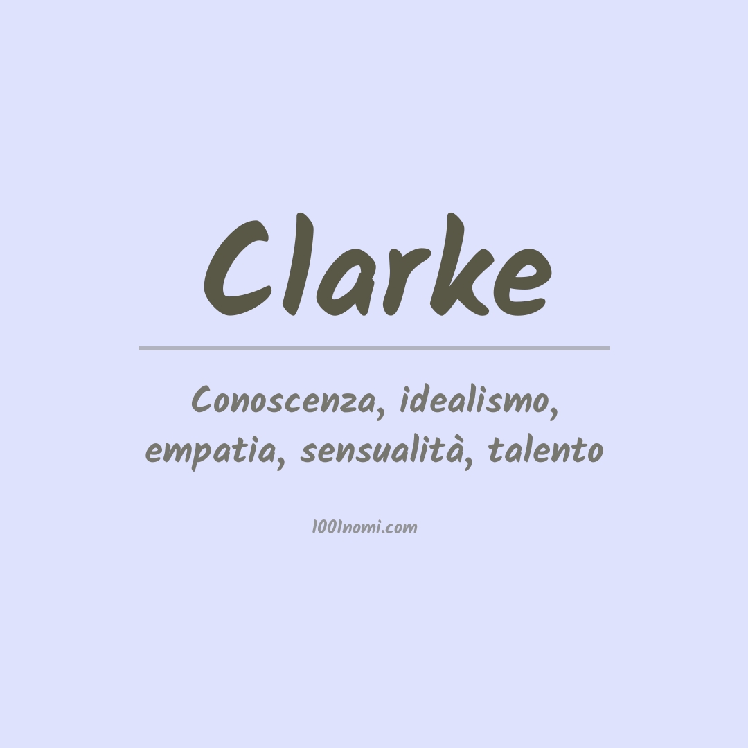 Significato del nome Clarke