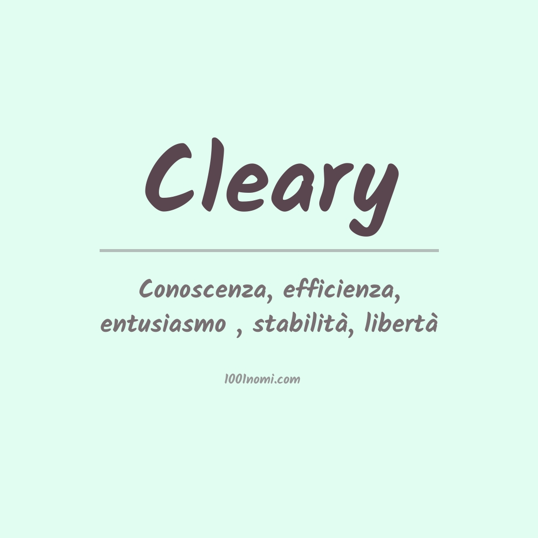 Significato del nome Cleary