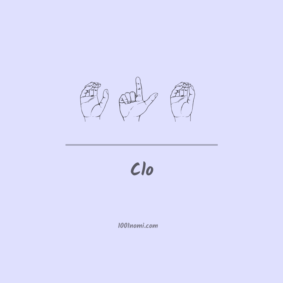 Clo nella lingua dei segni Clo nella lingua dei segni