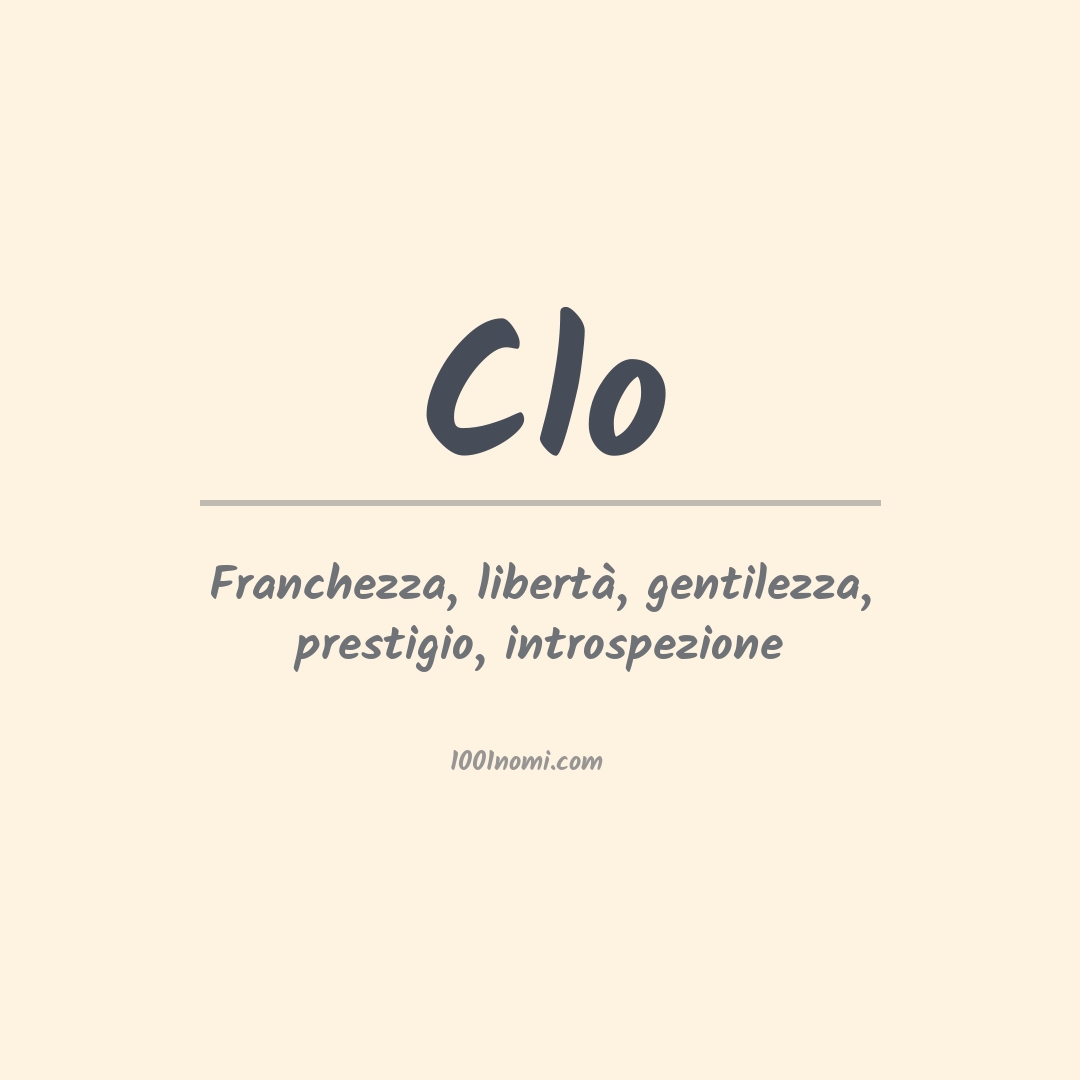 Significato del nome Clo Significato del nome Clo