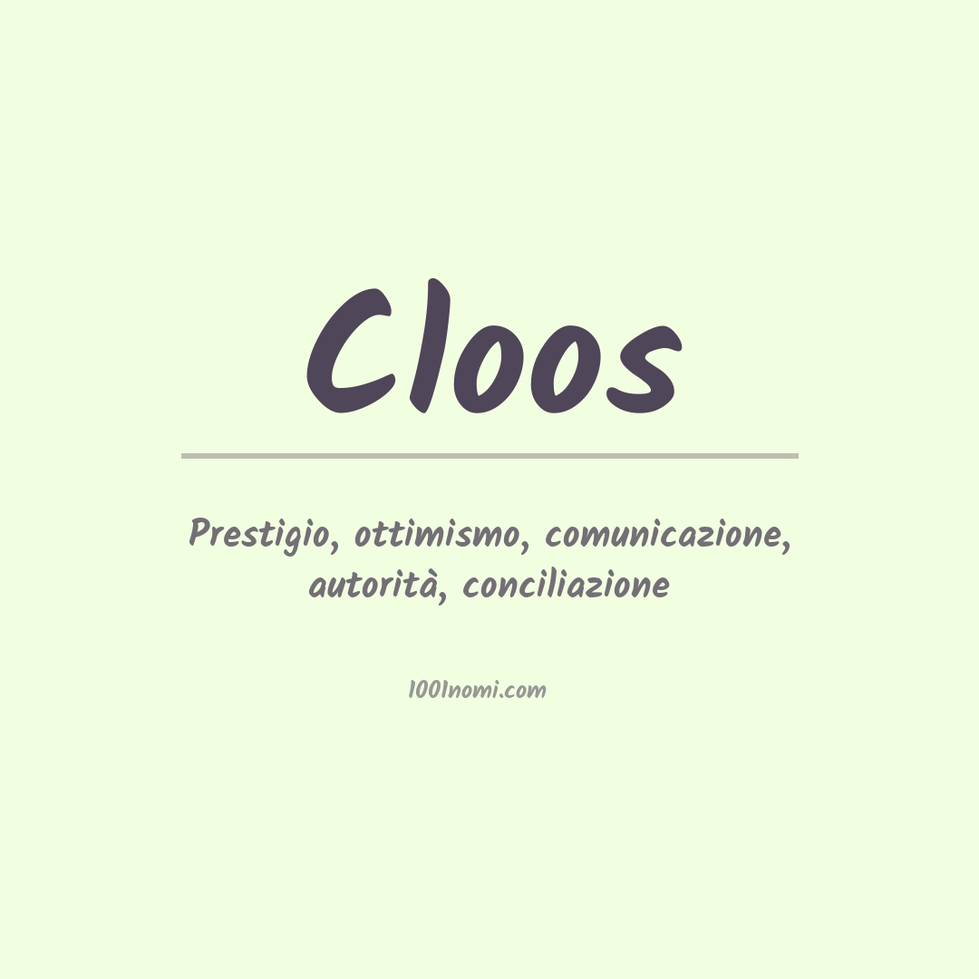 Significato del nome Cloos