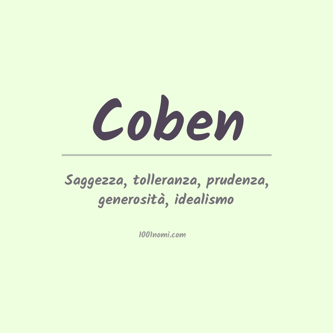 Significato del nome Coben