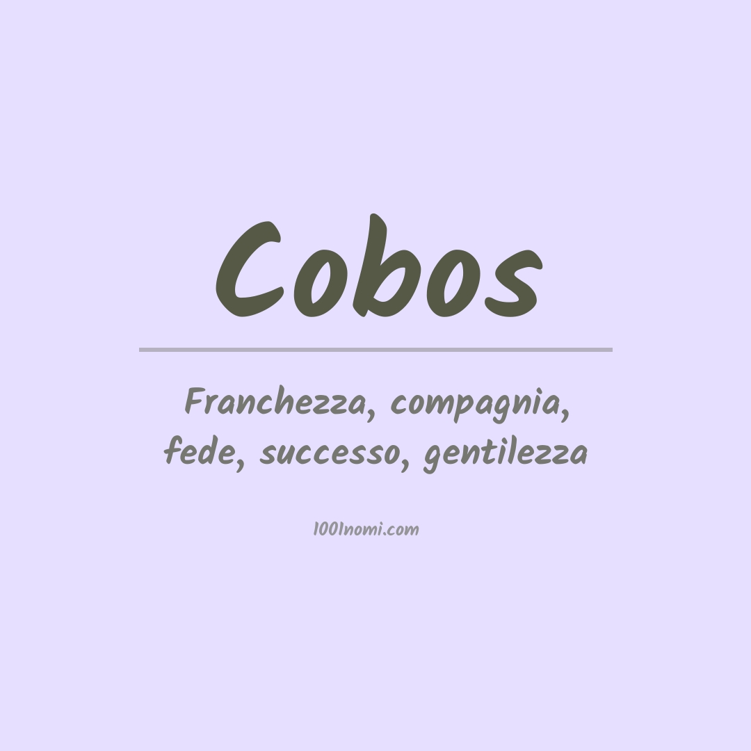 Significato del nome Cobos