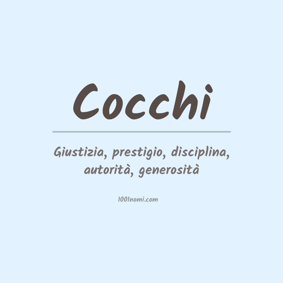 Significato del nome Cocchi