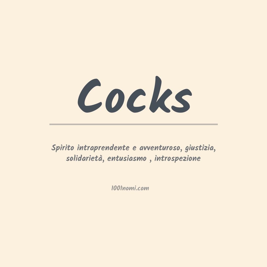 Significato del nome Cocks