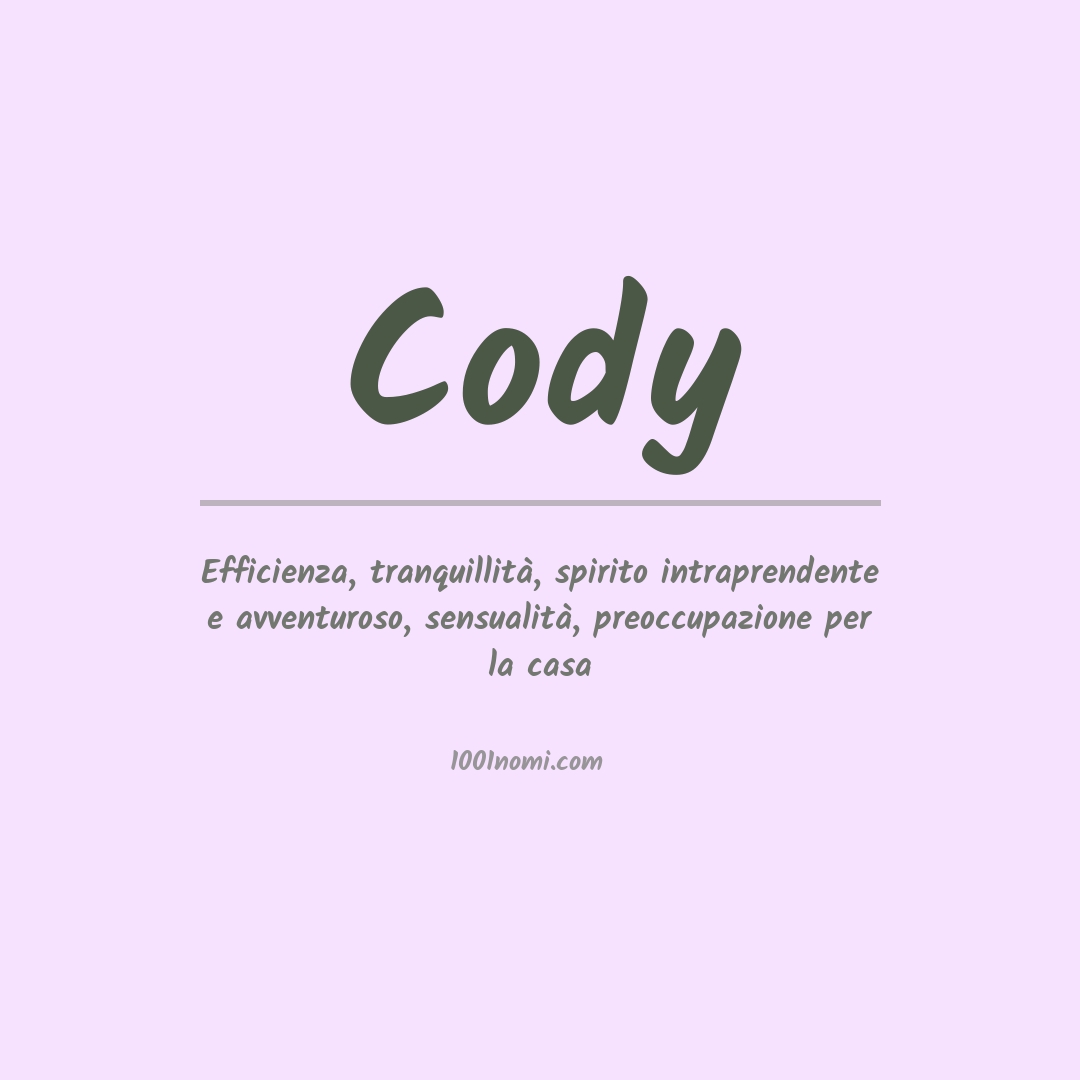 Significato del nome Cody