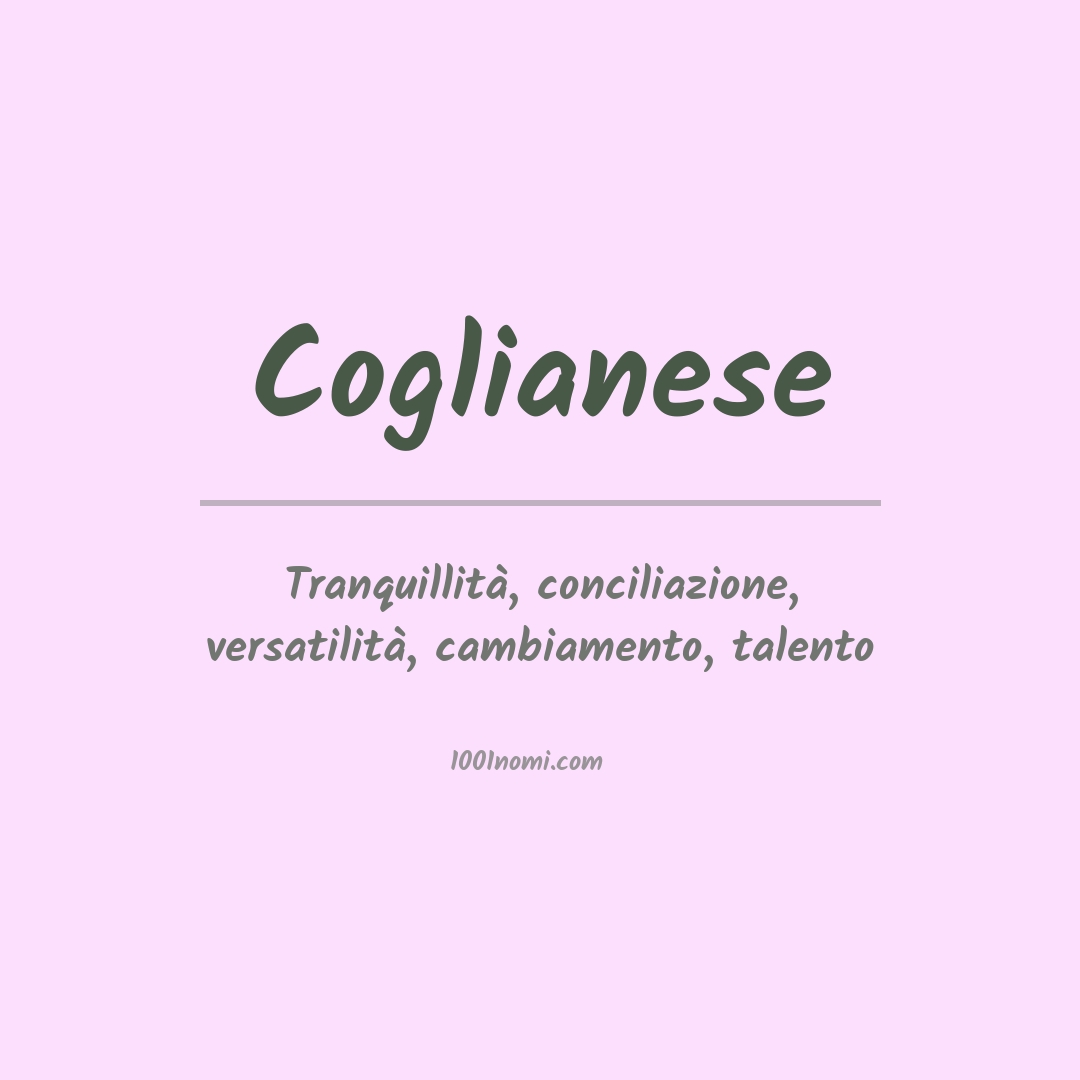 Significato del nome Coglianese